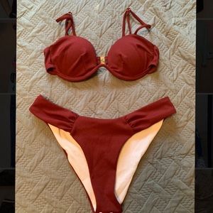 Burgundy Shein Swimsuit